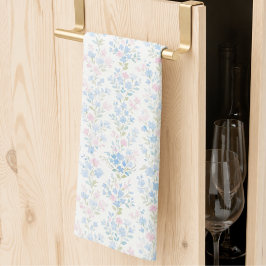 Eleganta blå blommiga kökshanddukar