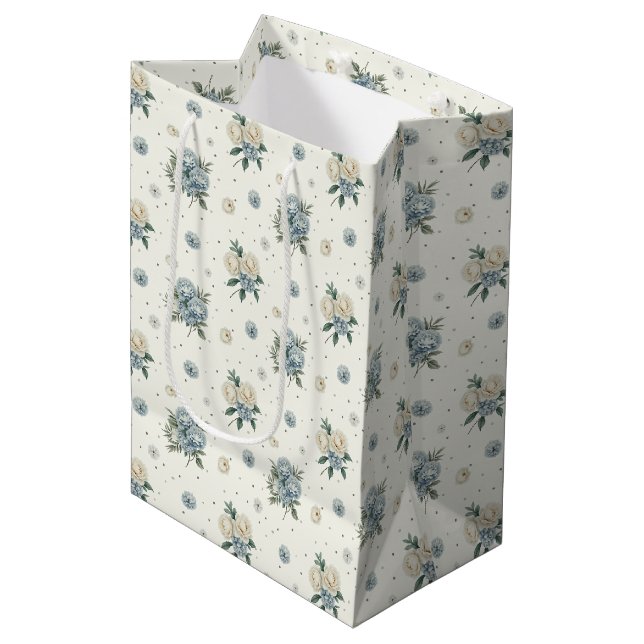 Eleganta Blå Blommor (Framsidan Vinklad)