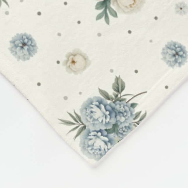 Eleganta Blå Blommor Fleecefilt (Hörn)