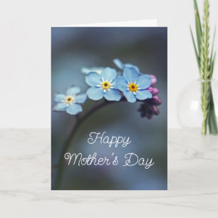Eleganta blå förgätmigejer Blommor Mors dag Kort