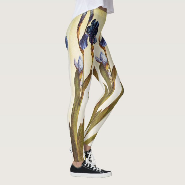 ELEGANTA BLÅ IRISBLOMMOR LEGGINGS (Höger)