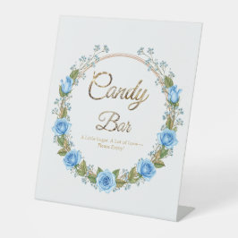Eleganta blå rosor & babysand bröllopsbar