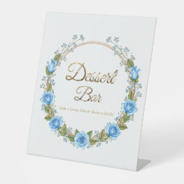 Eleganta blå rosor & babysand dessertbar