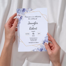 Eleganta Blå Rosor Inbjudan