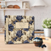 Eleganta blå rosor vintage blomster mönster