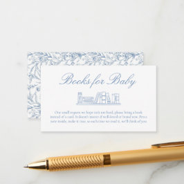 Eleganta blå Toile Baby Shower-böcker för bebis Tilläggskort