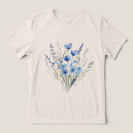 Eleganta blå vildblommor t shirt