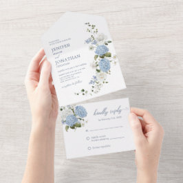 Eleganta blå vita rosor Blommig allt i ett Allt i