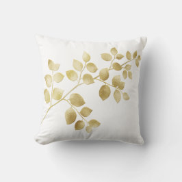 Eleganta blad av guldfolie kudde