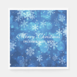Eleganta blått för julhelgdaggnistra pappersservett