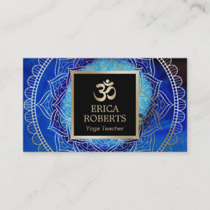 Eleganta blått för yoga- & meditationlärareMand Visitkort