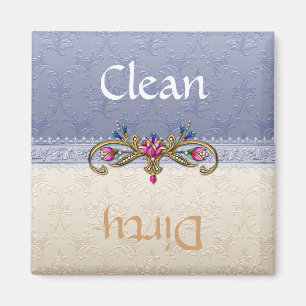 Eleganta blått och damastast diskaremagnet för magnet
