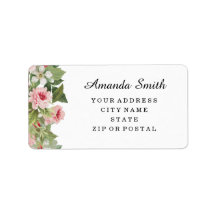 Eleganta blommande ros sommar adressetiketter