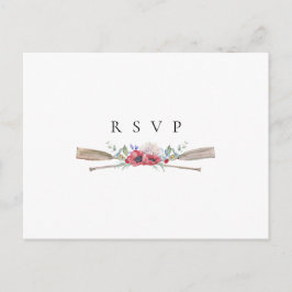 Eleganta Blommiga Åror Bröllop RSVP Sångförfrågan Inbjudan Vykort
