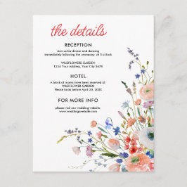 Eleganta Blommiga Bröllopsdetaljer Tilläggskort