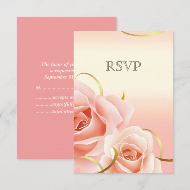 Eleganta blommiga bröllopsjubileum RSVP-kort OSA Kort (Fram/baksida)