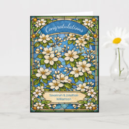 Eleganta Blommiga Bröllopskonfirmationer Kort