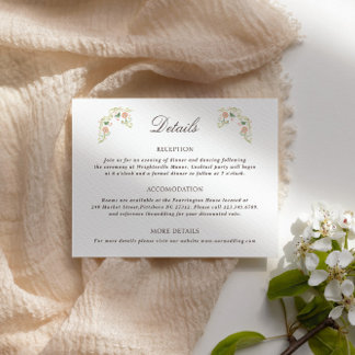 Eleganta Blommiga Rococo Bröllopsdetaljer i Vatten Tilläggskort
