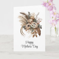 Eleganta blommor bladverk och fjädrar Mors dag