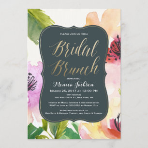 Eleganta blommor bröllopsbrunch Bröllopsfest Inbjudningar