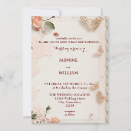 Eleganta blommor Bröllopsinbjudningskort Anpassat Inbjudningar