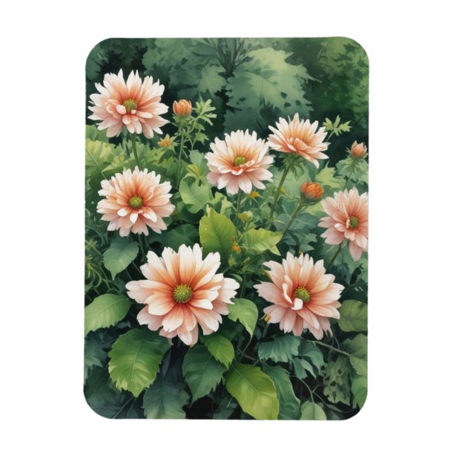 Eleganta Blommor Greenery Akvarell Magnet (Vertikal)