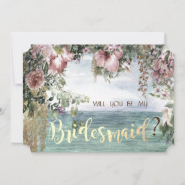 Eleganta blommor hav brudtärna kort