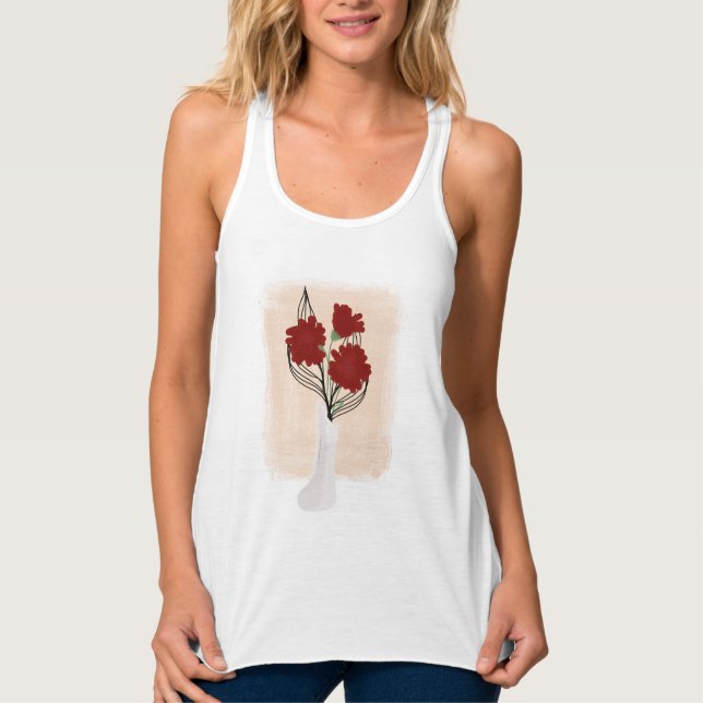 Eleganta blommor i vas linne med racerback  (Framsida)