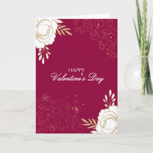 Eleganta blommor & klotter Alla hjärtans dag-kort Kort