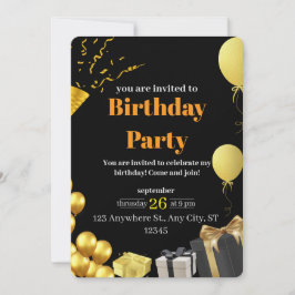 Eleganta blommor: Minimalistisk födelsedagskort Inbjudningar