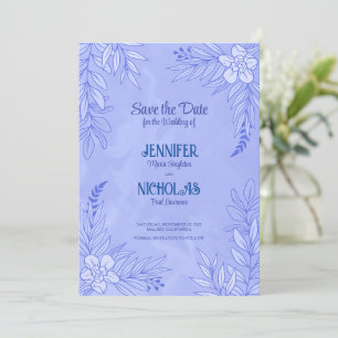 Eleganta blommor och blad Ornament för bröllop Inbjudningar