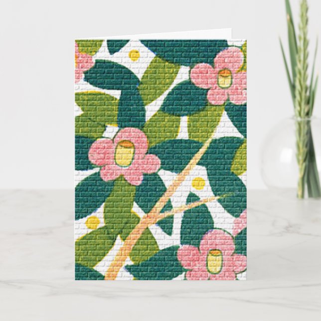 Eleganta blommor och vinrankor kort (Framsida)
