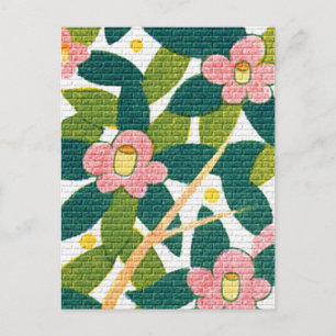Eleganta blommor och vinrankor vykort