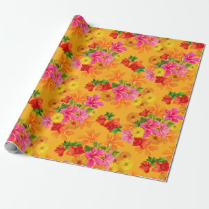 Eleganta blommor på orange presentpapper