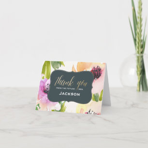 Eleganta blommor Tacksamhetskort Tack Kort