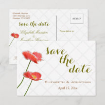 Eleganta blommor vallmo Save The Date
