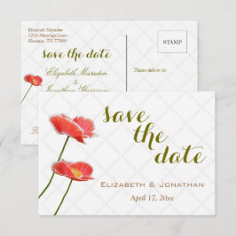 Eleganta blommor vallmo Save The Date Inbjudningar