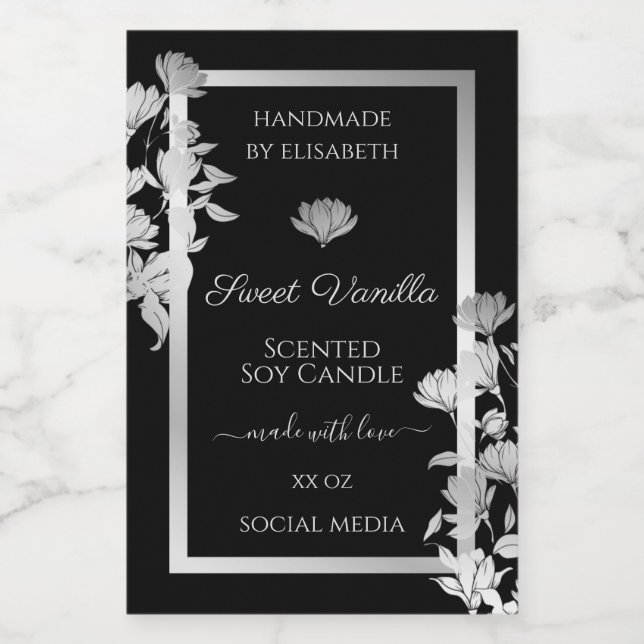 Eleganta blomsteretiketter för förpackning av prod mat etikett (Singel etikett)