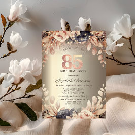 Eleganta blomsterlyktor, strängljus 85-årsdag inbjudningar