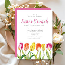 Eleganta blomstermålade tulpaner påskbrunch 