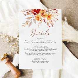 Eleganta blomstermålningar i akvarell höstbröllop  tilläggskort