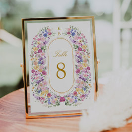 Eleganta Blomsterträdgård Bröllopsdags Bordnummer Bordsnummer