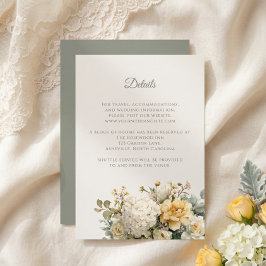 Eleganta Blomsterträdgård Bröllopsdetaljer Tilläggskort
