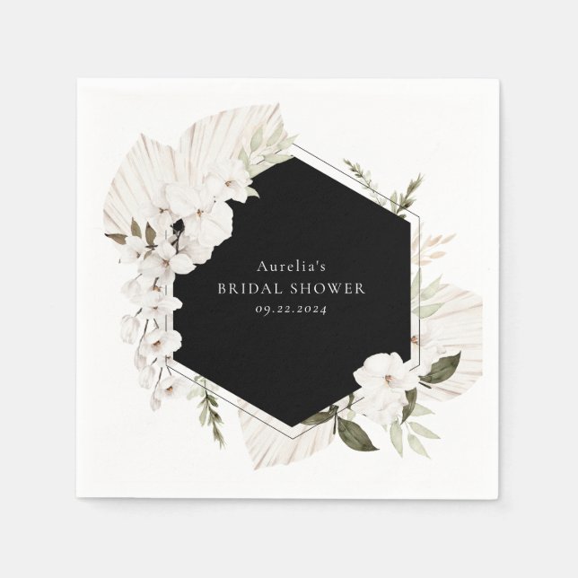 Eleganta bohemiska blommotiv servetter (Framsidan)