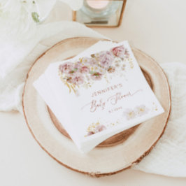 Eleganta boho blomster baby shower servetter
