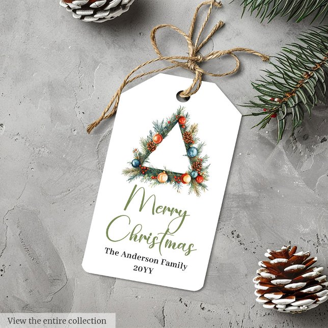 Eleganta Boho Skandinaviska Neutrala Högtidsmärken Presentetikett (Elegant Boho Scandinavian Neutral Holiday Tag)
