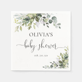 Eleganta botaniska baby shower-pappersservetter pappersservett