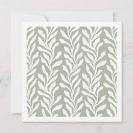 Eleganta botaniska blad Sälggrön Minimal Anteckningskort