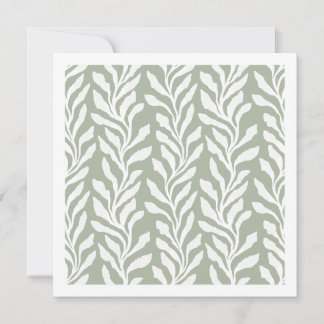 Eleganta botaniska blad Sälggrön Minimal Anteckningskort