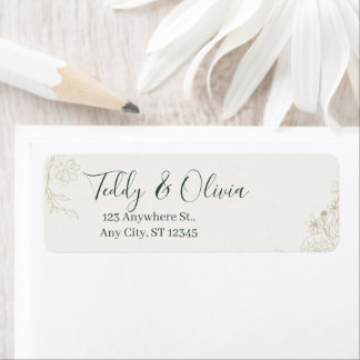 Eleganta Botaniska Bröllopsreturadressetiketter Returadress Etikett
